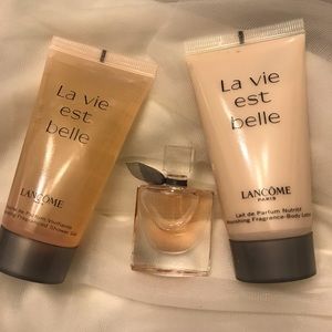 NEVERUSED LANCÔME shower gel, lotion, perfume samp